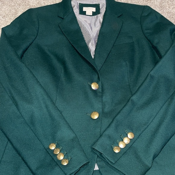 Hunter Green J. Crew Blazer Size 4 - Picture 3 of 4